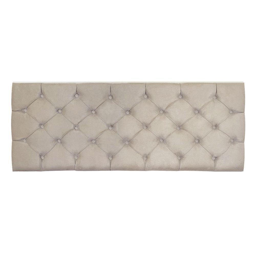 Cabeceira Painel Capitonê Queen 1,60m Jade Suede - Pallazio Cor Bege - 5