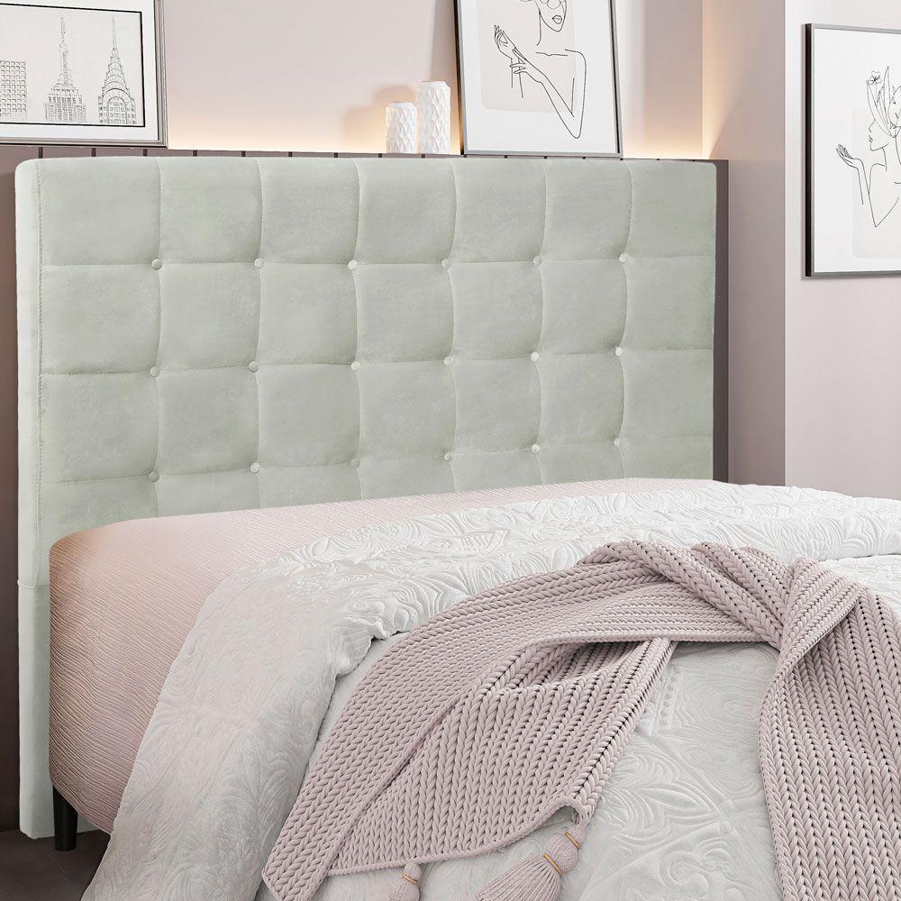 Cabeceira Queen 1,60m Verona Veludo Cinza Prata - 4