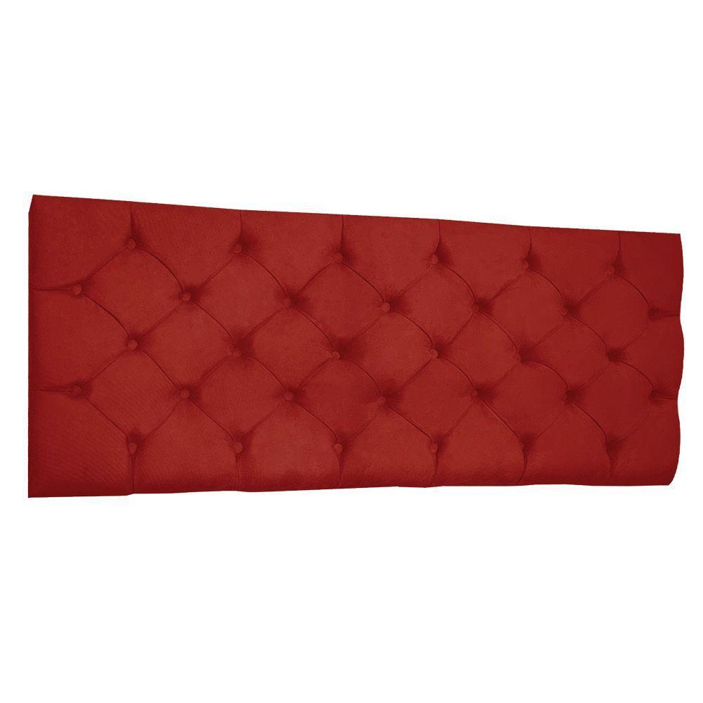 Cabeceira Painel Capitonê King 1,95m Jade Suede - Pallazio Cor Vermelho - 1