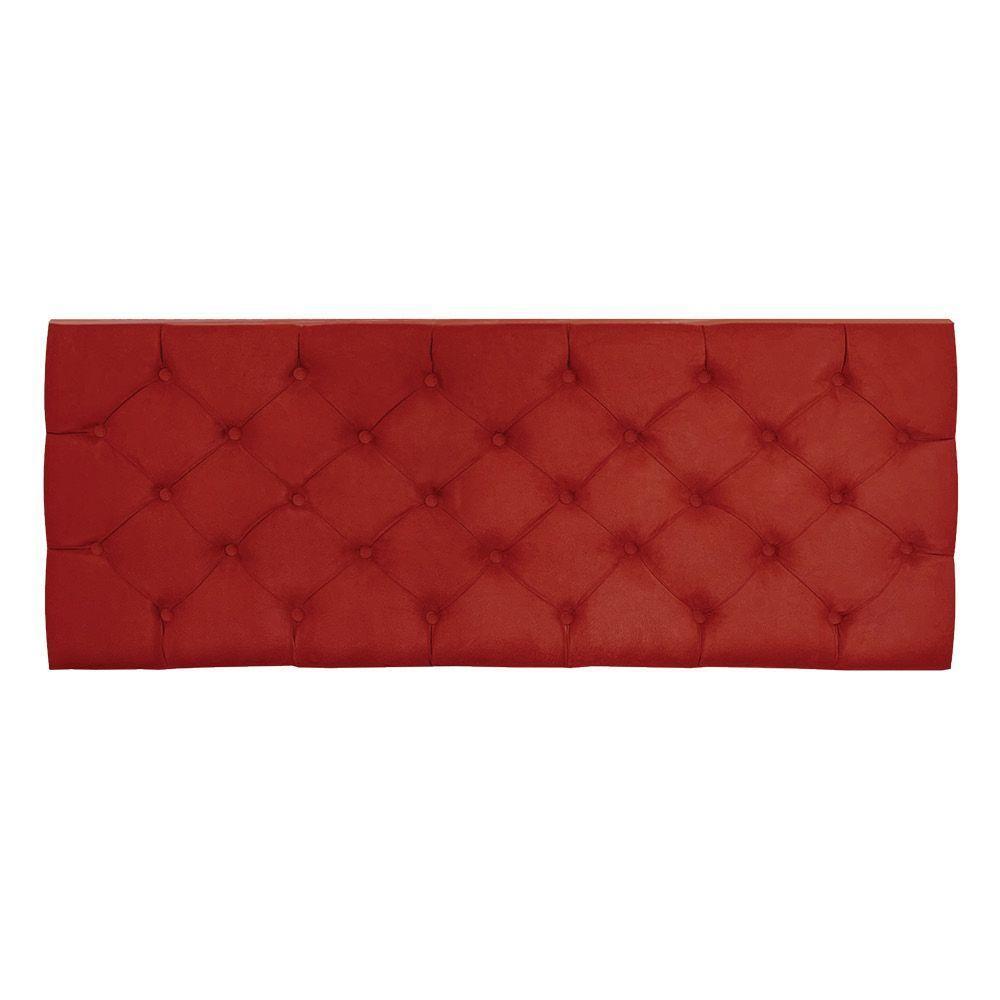 Cabeceira Painel Capitonê King 1,95m Jade Suede - Pallazio Cor Vermelho - 5