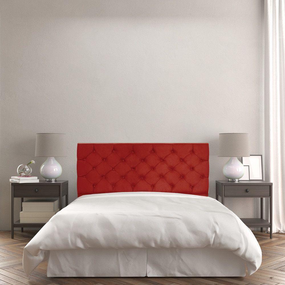 Cabeceira Painel Capitonê King 1,95m Jade Suede - Pallazio Cor Vermelho - 6