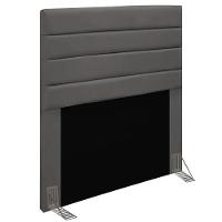 Cabeceira Rubi Cama Box Solteiro 90cm Suede Grafite - 1