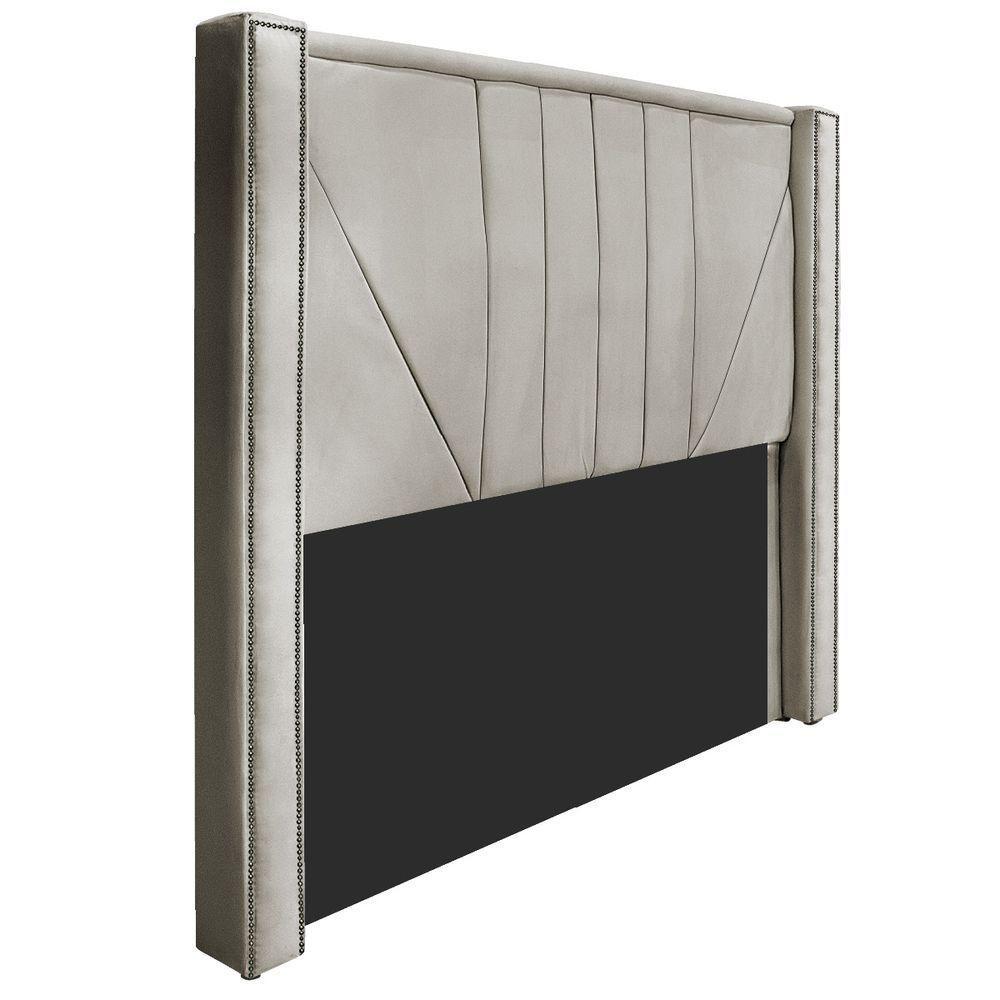 Cabeceira Solteiro 90 Cm Para Cama Box Linho Bege - 1