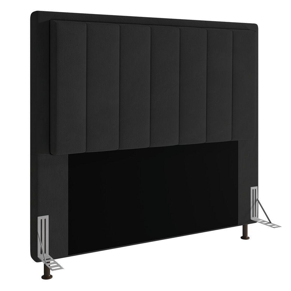 Cabeceira Opala Cama Box King 195cm Suede Preto - 1
