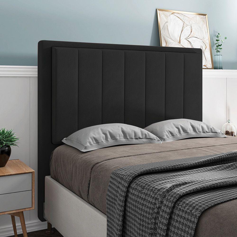 Cabeceira Opala Cama Box King 195cm Suede Preto - 3