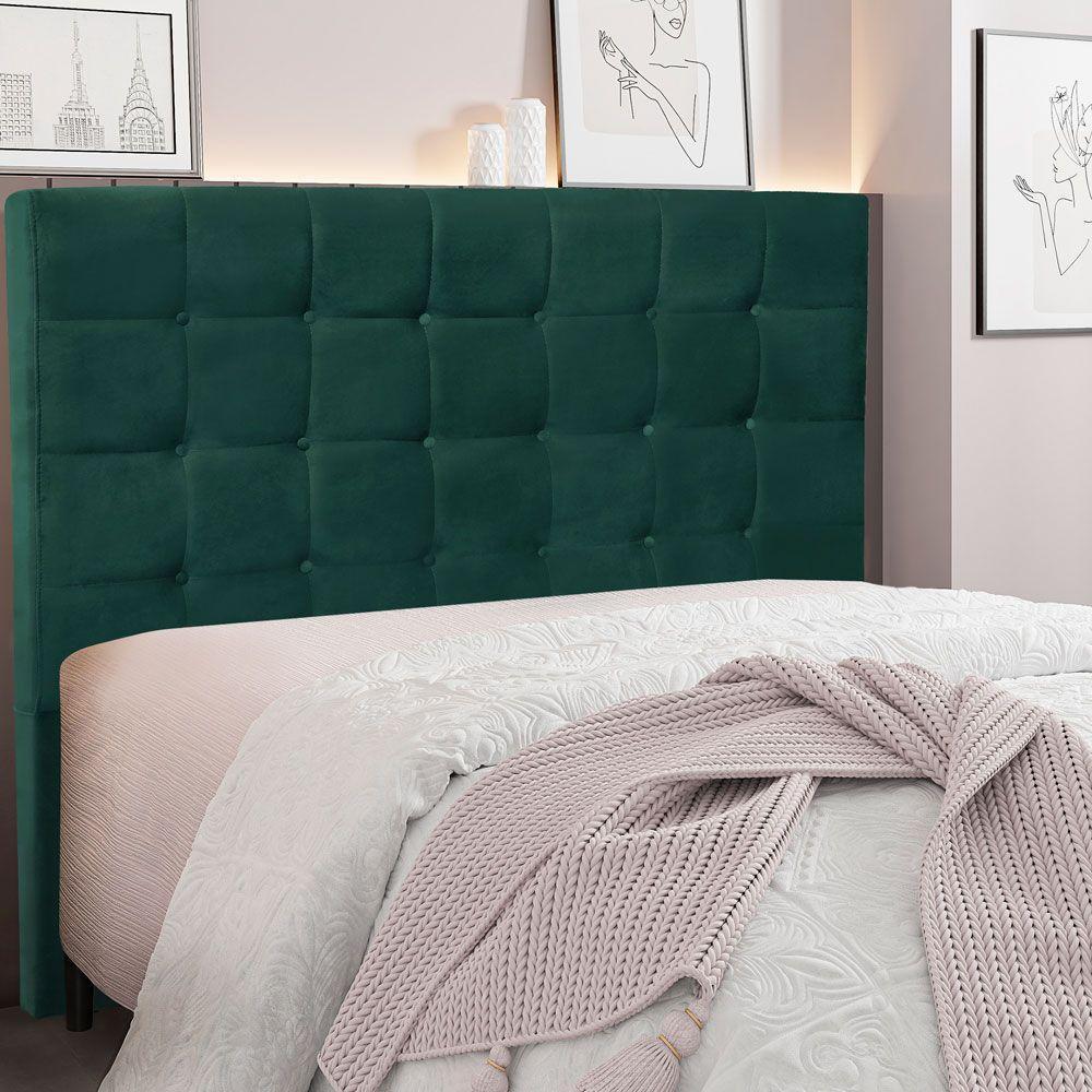 Cabeceira King 1,95m Verona Veludo Verde Floresta - 4