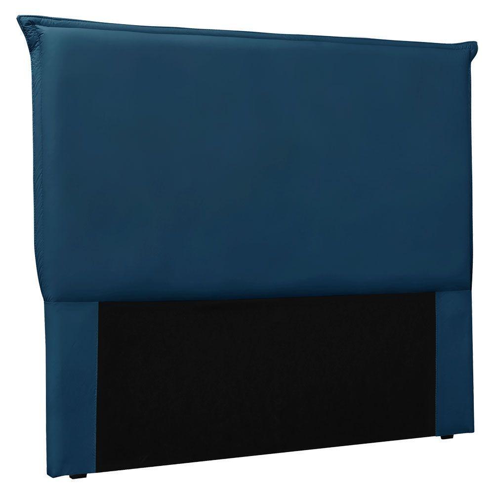 Cabeceira King 1,95m Veneza Veludo Azul Marinho - 1