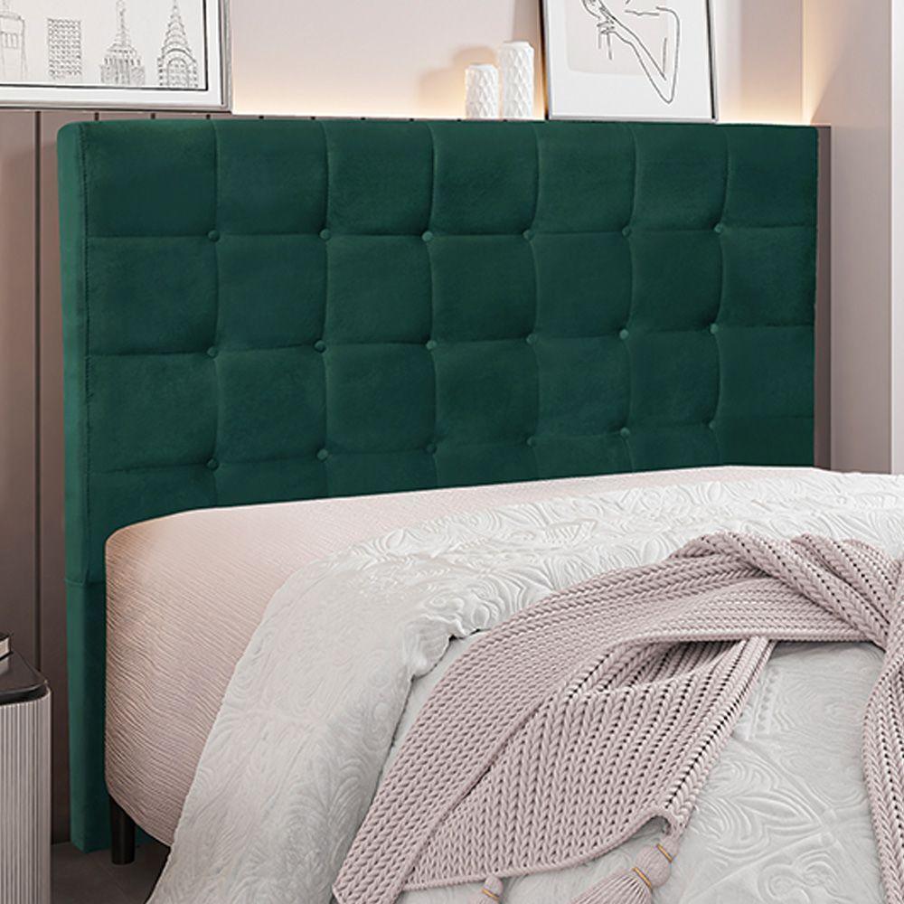 Cabeceira Queen Size 1,60m Tropea Veludo Verde Gran Belo - 2