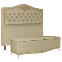 Cabeceira Casal Queen 160Cm Com Baú Imperial J02 Areia - 1