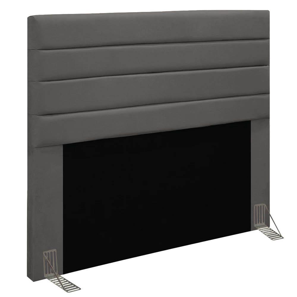 Cabeceira Rubi Cama Box King 195cm Suede Grafite - 3