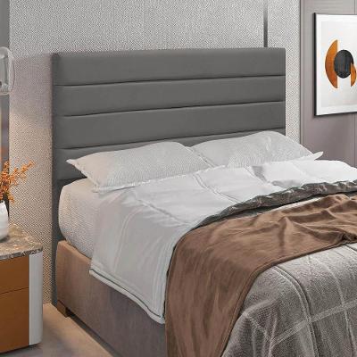 Cabeceira Rubi Cama Box King 195cm Suede Grafite