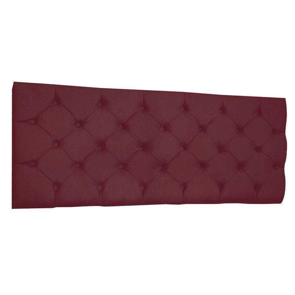 Cabeceira Painel Capitonê Casal 1,40m Jade Suede - Pallazio Cor Marsala - 1
