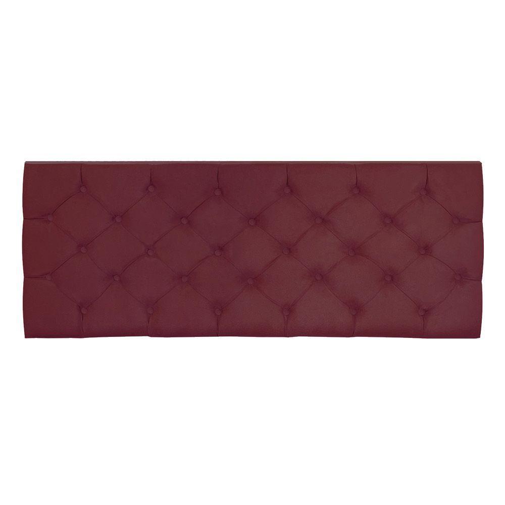 Cabeceira Painel Capitonê Casal 1,40m Jade Suede - Pallazio Cor Marsala - 5