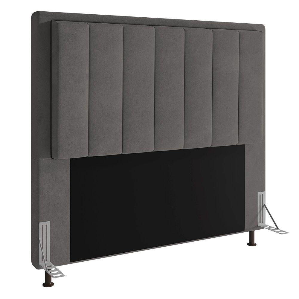 Cabeceira Opala Cama Box King 195cm Suede Grafite - 3
