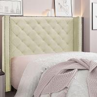 Cabeceira King 1,95m Vicenza Veludo Bege - 4