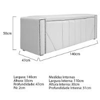Kit Cabeceira e Calçadeira Baú Casal 140cm Corano Branco - 3