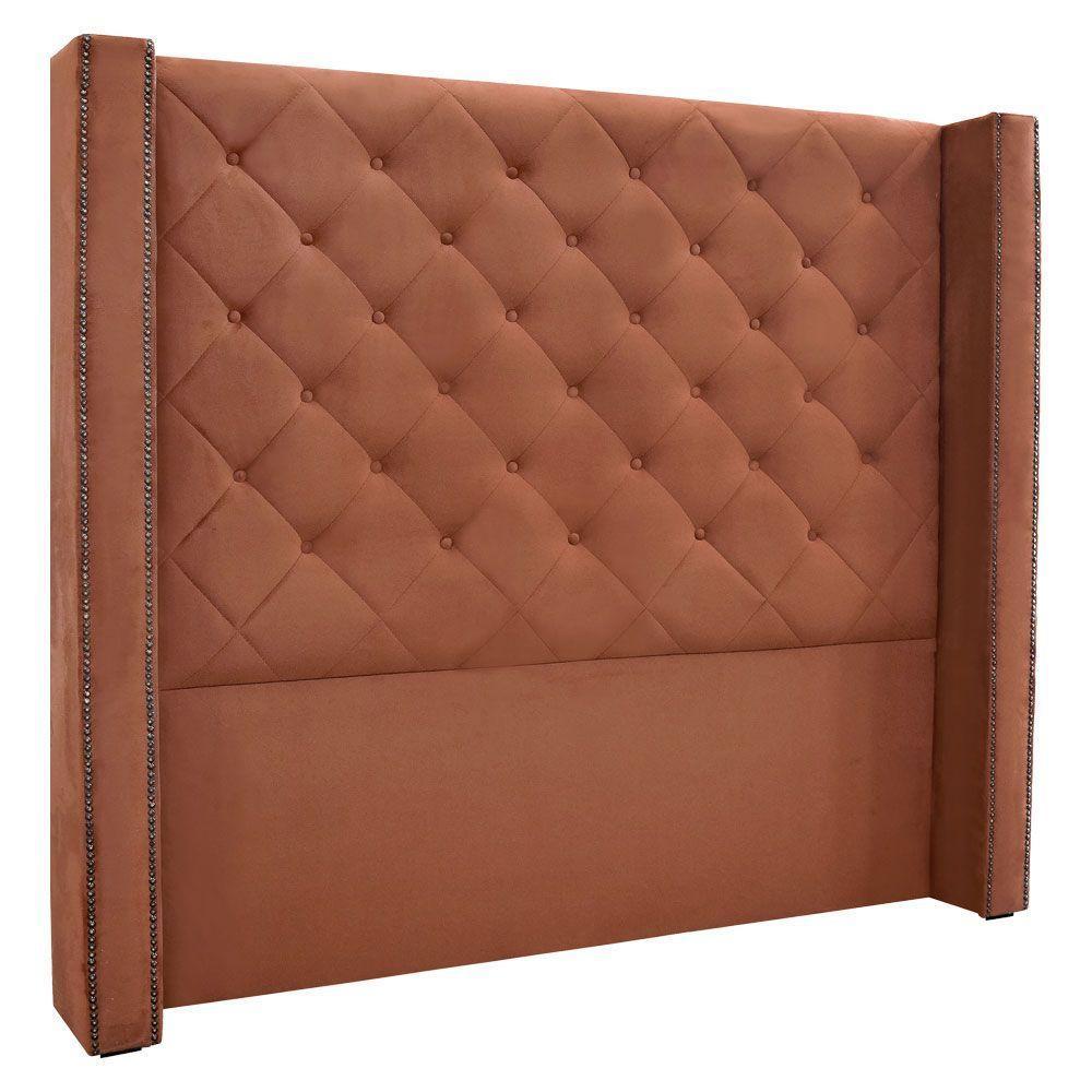 Cabeceira King 1,95m Vicenza Veludo Cobre - 1