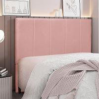 Cabeceira Casal 1,40m Erza Veludo Rosa Gran Belo - 2