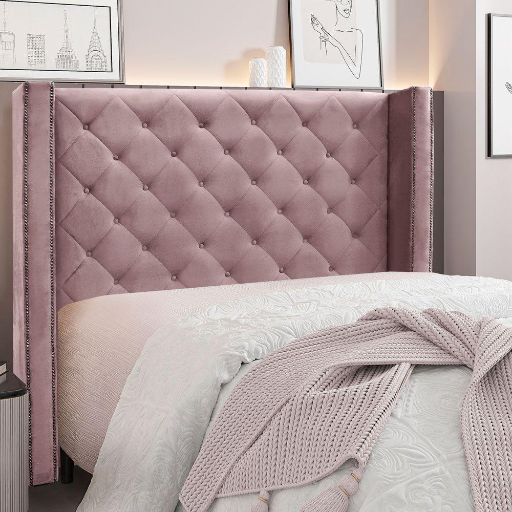 Cabeceira Solteiro 0,90m Vicenza Veludo Lilás - 2