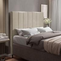 Cabeceira Cama Box King 195cm Suede Bege - 1