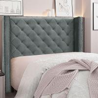 Cabeceira King 1,95m Vicenza Veludo Cinza Chumbo - 4