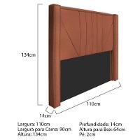 Kit Cabeceira E Calçadeira Baú Solteiro 90cm Suede Terracota