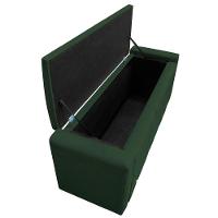 Kit Cabeceira E Calçadeira Baú Solteiro 90cm Suede Verde