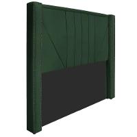 Kit Cabeceira E Calçadeira Baú Solteiro 90cm Suede Verde - 11