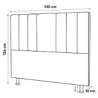 Cabeceira Cama Box Casal Grace 140Cm Suede Rosé - 3