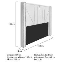 Cabeceira Queen Minsk P02 160 Cm Para Cama Box Corano - Doce Sonho Móveis Branco