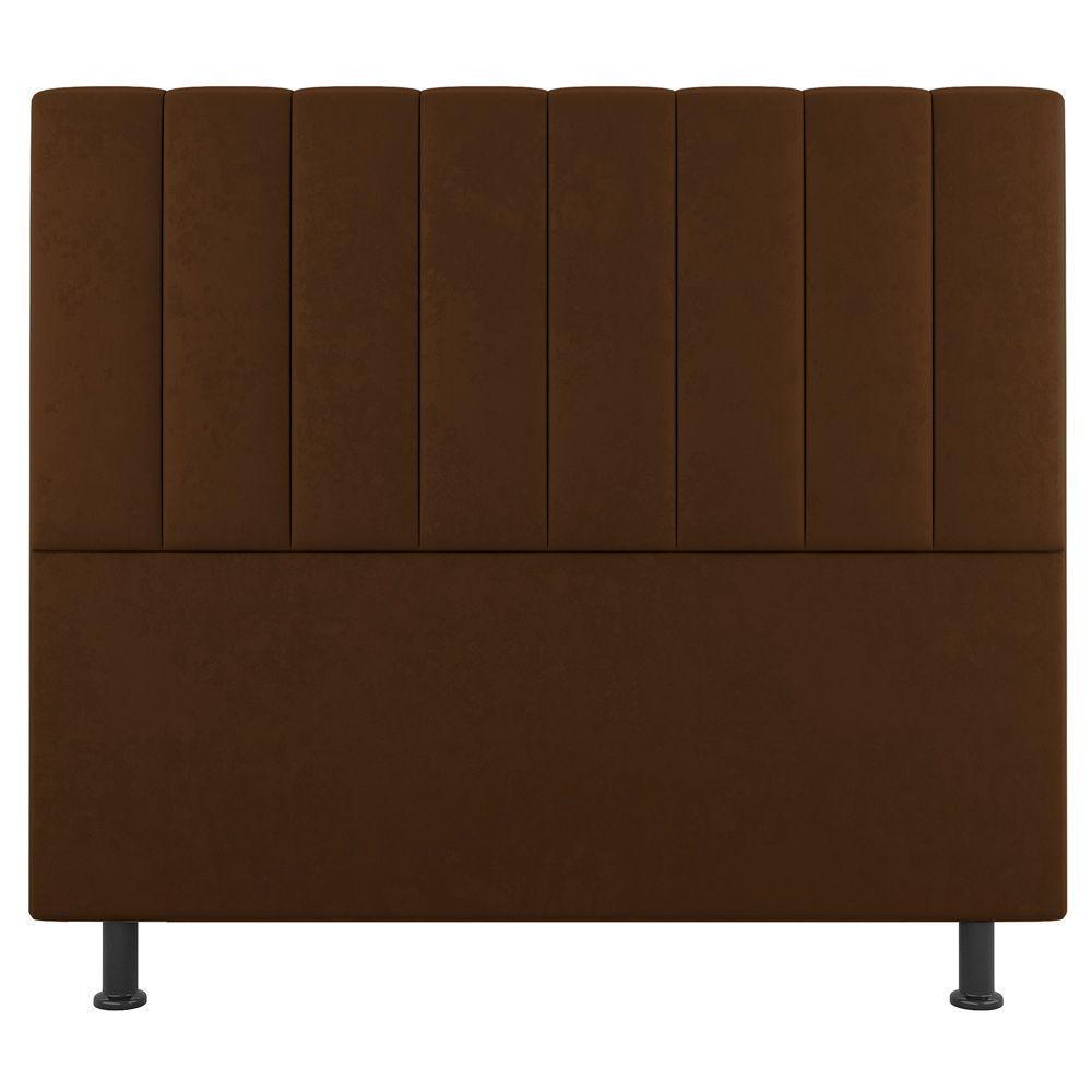 Kit Cabeceira E Baú Cama Box Queen 160Cm Suede Terracota - 5