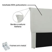 Cabeceira Queen 1,60m Veneza Veludo Cinza Prata - 3