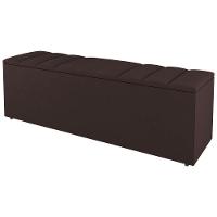 Kit Cabeceira E Baú Cama Box Queen 160Cm Suede Marrom