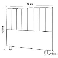 Cabeceira Cama Box Solteiro Cora 90Cm Suede Cinza Claro - 3