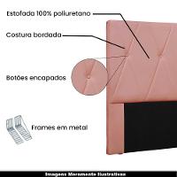 Cabeceira Queen Size 1,60m Yves Veludo Rosa Gran Belo