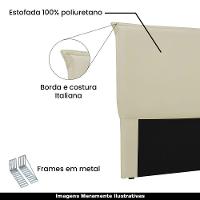 Cabeceira Queen Size 1,60m Trento Veludo Bege Gran Belo