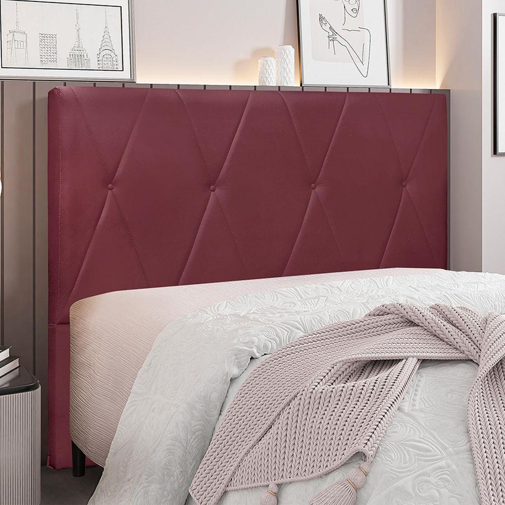 Cabeceira Queen Size 1,60m Yves Veludo Vinho Gran Belo - 2
