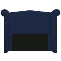 Kit Cabeceira E Calçadeira Veneza 195 Cm King Size Suede Azul Marinho - 5