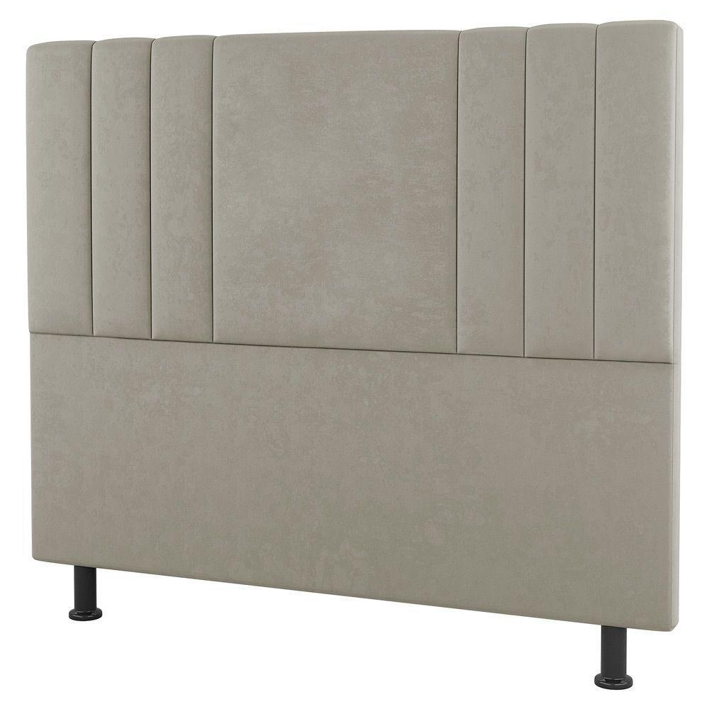 Cabeceira Cama Box Solteiro Grace 90Cm Sintético Bege - 1
