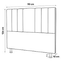 Cabeceira Cama Box Solteiro Grace 90Cm Sintético Bege - 7