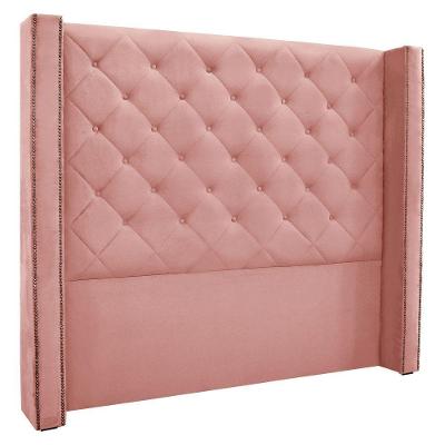 Cabeceira King 1,95m Vicenza Veludo Rosa