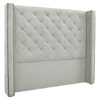 Cabeceira Queen 1,60m Vicenza Veludo Cinza Prata - 1