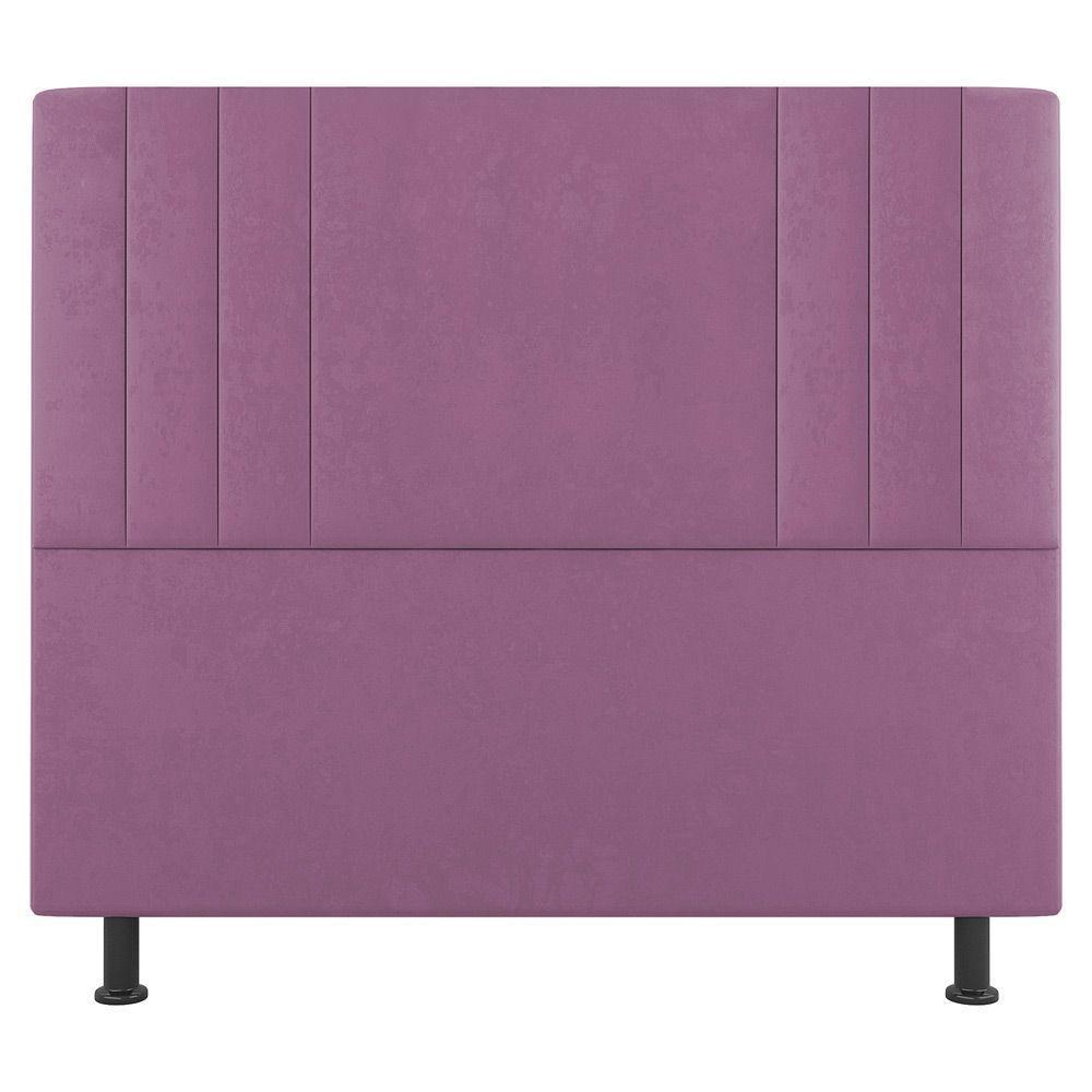 Kit Cabeceira E Baú Cama Box Solteiro Grace 90Cm Suede Rosa - 7