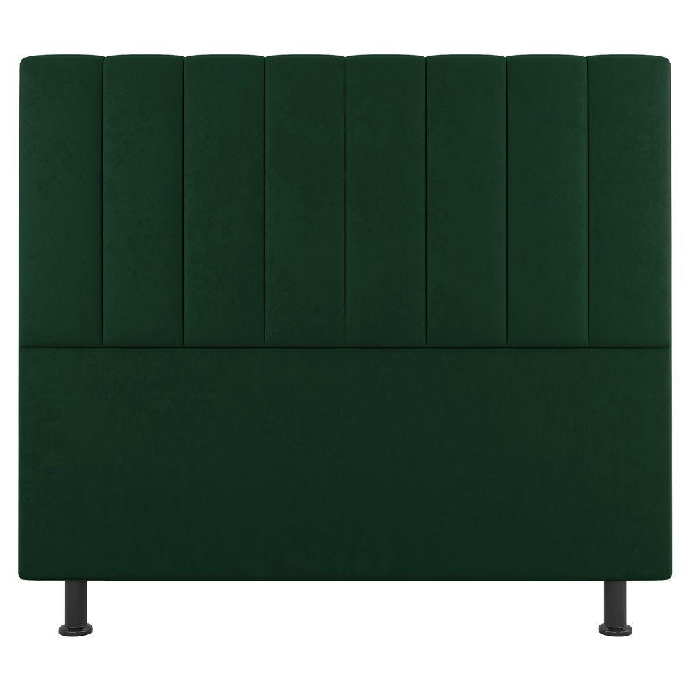 Cabeceira Cama Box Solteiro Cora 90Cm Suede Verde - 4