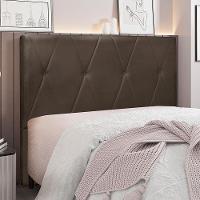 Cabeceira Queen Size 1,60m Yves Veludo Marrom Gran Belo - 2