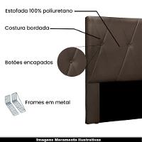 Cabeceira Queen Size 1,60m Yves Veludo Marrom Gran Belo - 5