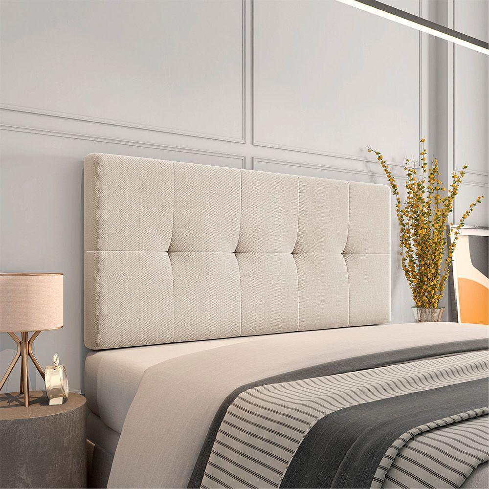 Cabeceira Painel Nina Para Cama Box Casal 140 Cm Linho Cor A27 Areia - 5