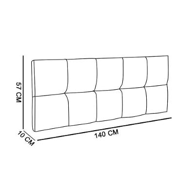 Cabeceira Painel Nina Para Cama Box Casal 140 Cm Linho Cor A27 Areia