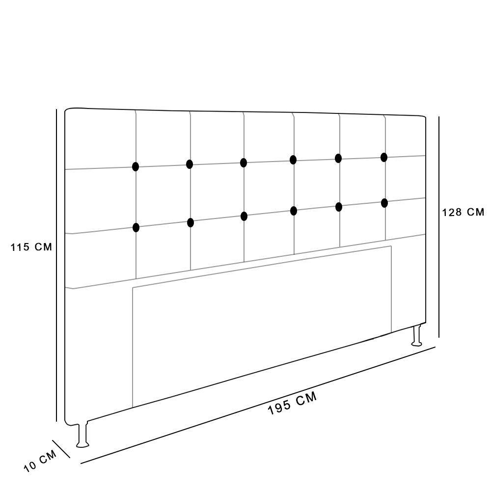 Cabeceira Cama Box King 195cm Suede Marrom - 2