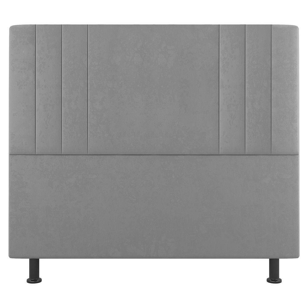 Kit Cabeceira E Baú Cama Box Solteiro 90Cm Cinza Claro - 7